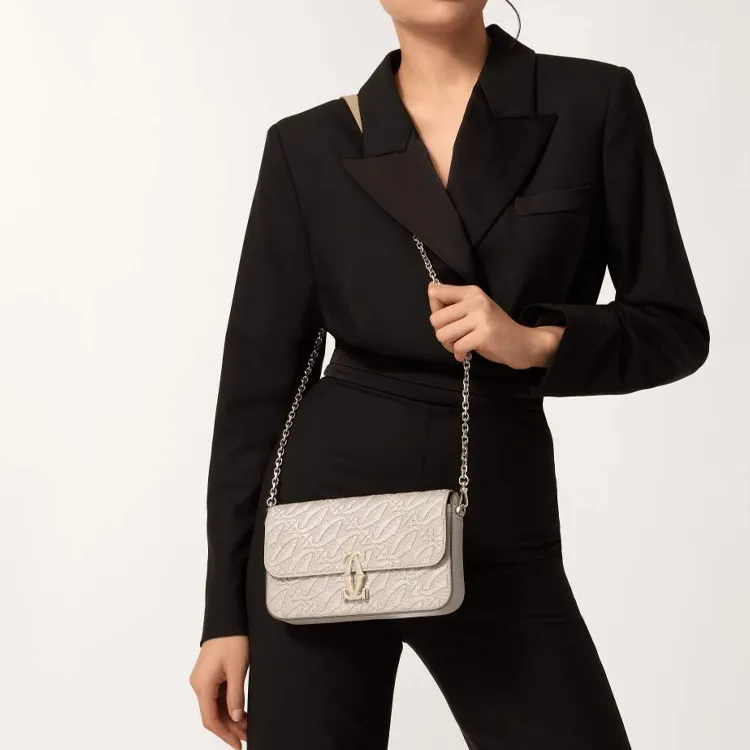 CARTIER C De Cartier Collection Calfskin Shoulder Bag Crossbody Bag Mini Women's Beige-3