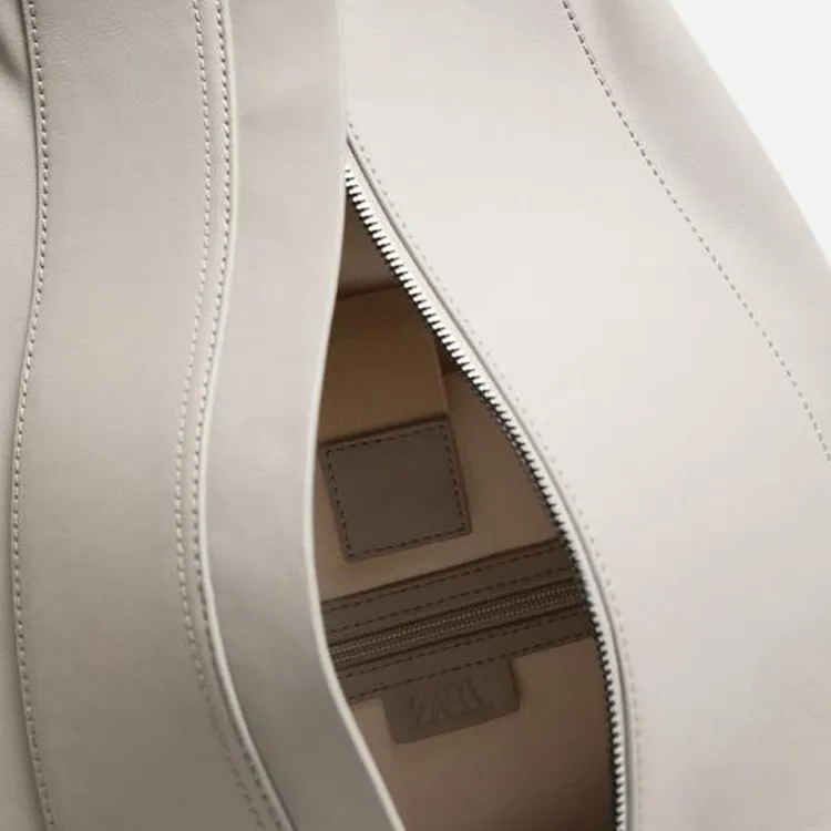 ZARA Polyester Backpack Unisex Gray-3