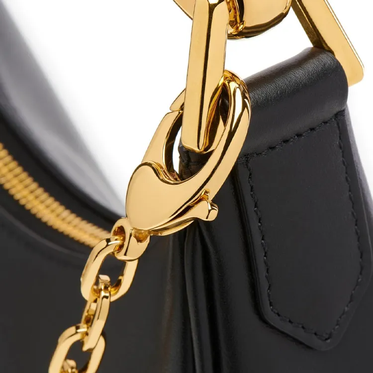 TF BIANCA Leather Hobo Bag Shoulder Bag Crossbody Bag Handbag Mini Women's Black-4