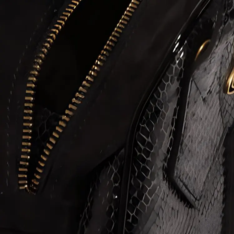 Vivienne Westwood Snake Skin Pattern Leather Shoulder Bag, Crossbody Bag, Handbag Trumpets Women's Black-3