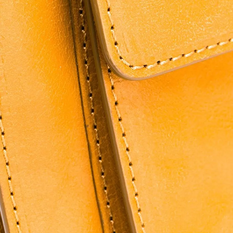 MARNI Cow Leather Messenger Bag Crossbody Bags Men's Yellow-4