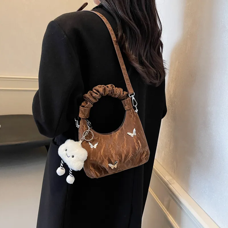 Morellybear PU Shoulder Bag, Crossbody Bag, Handbag Women's Black/Ecru/Yellow/Coffee-7