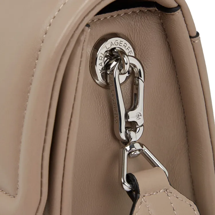 KARL LAGERFELD Recycled Polyurethane Shoulder Bag, Crossbody Bag Women's Taupe-4