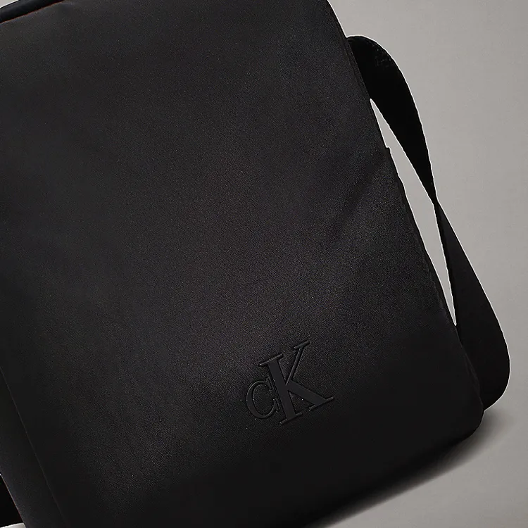 CALVIN KLEIN Recycled Polyester Shoulder Bag, Crossbody Bag Men's Black-4