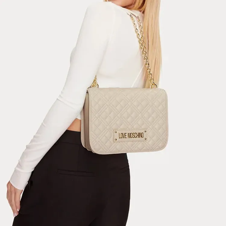 LOVE MOSCHINO Faux Leather Handbag, Shoulder Bag, Crossbody Bag Trumpets Women's Ivory-4