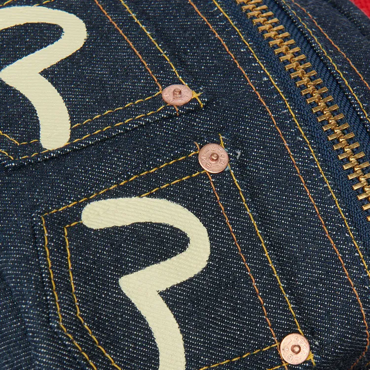 EVISU Denim Shoulder Bag, Crossbody Bag Unisex Indigo-4