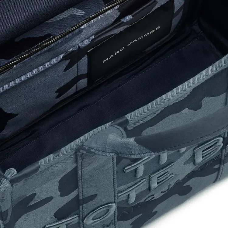 MARC JACOBS The Medium Camo Jacquard Tote Blue Multi-4