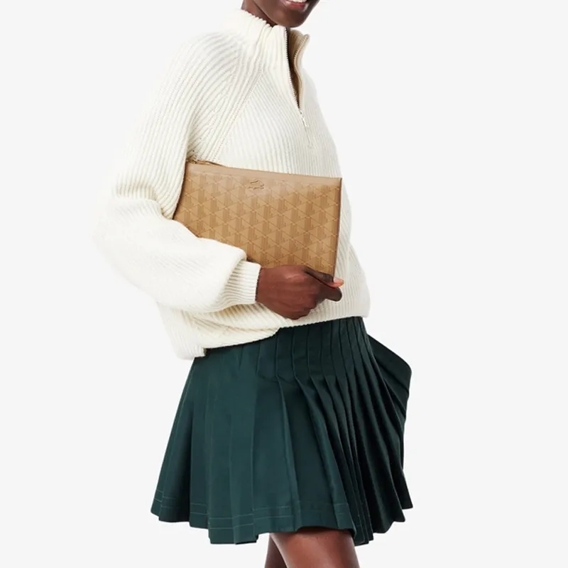 LACOSTE Cotton Clutch Women's Light Brown-4