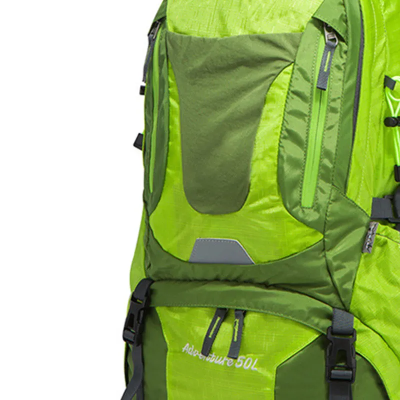 KANTANZHE 50L Mountaineering Bag Outdoor Bag Nylon Fruit Green Unisex-2