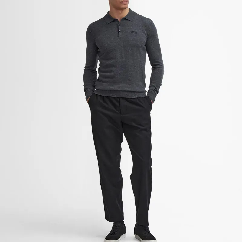 BARBOUR FW24 Polo Shirt Men's Charcoal Mud Gray Rock Color-5