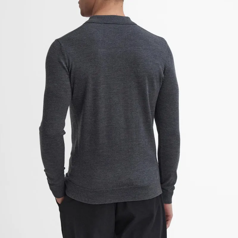 BARBOUR FW24 Polo Shirt Men's Charcoal Mud Gray Rock Color-2