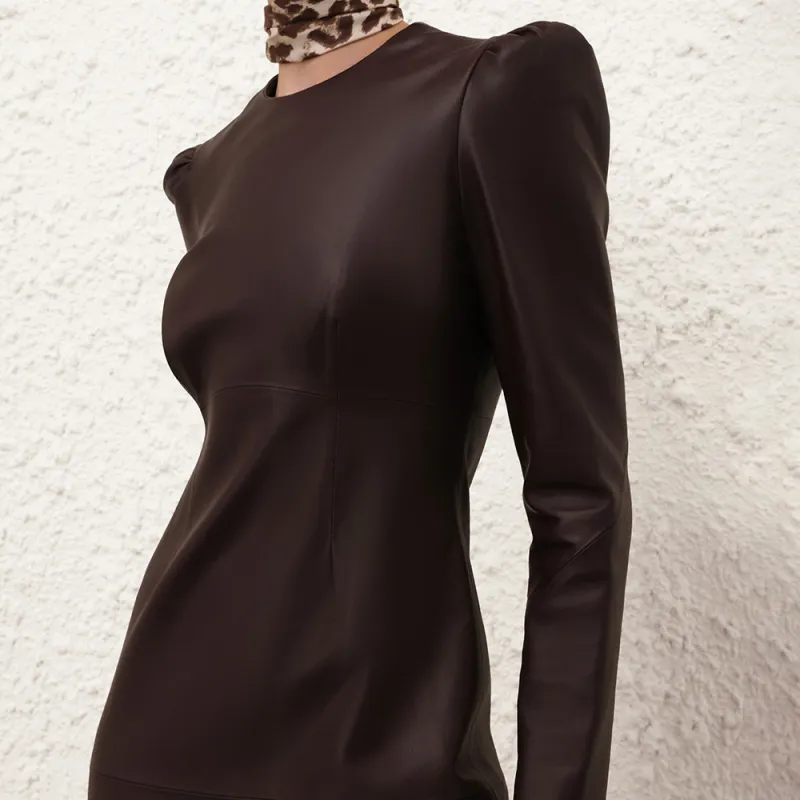 Zimmermann FW24 Long-Sleeved Dresses Women's Dark Brown-4