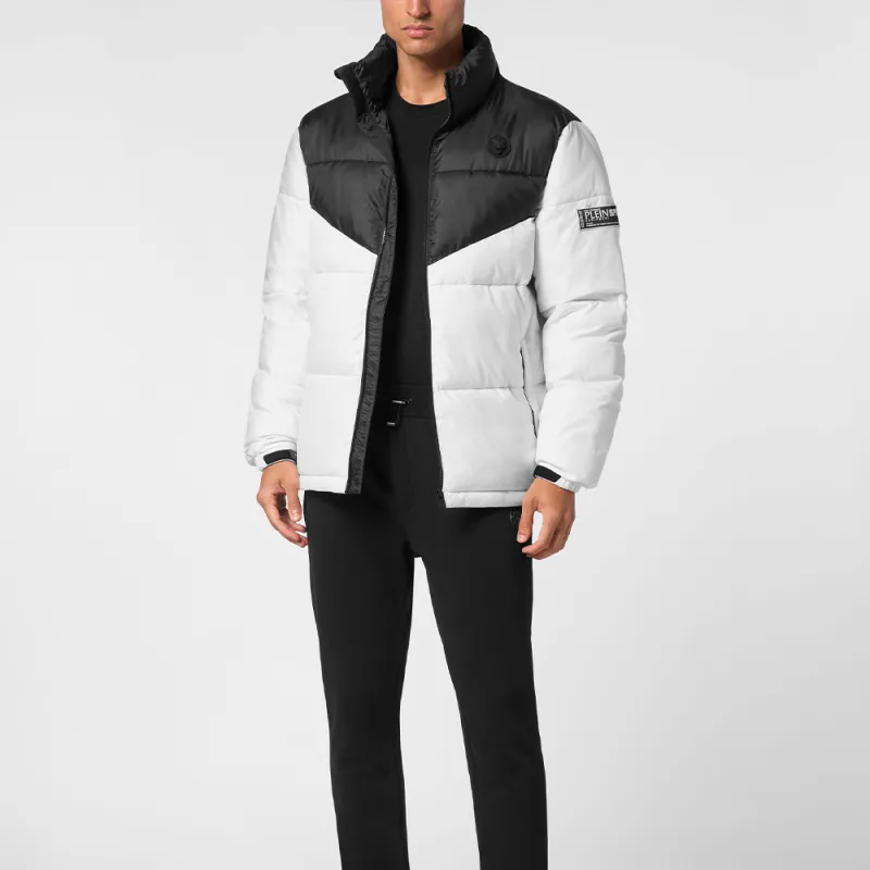 PLEIN SPORT Panelled Puffer Jacket-4