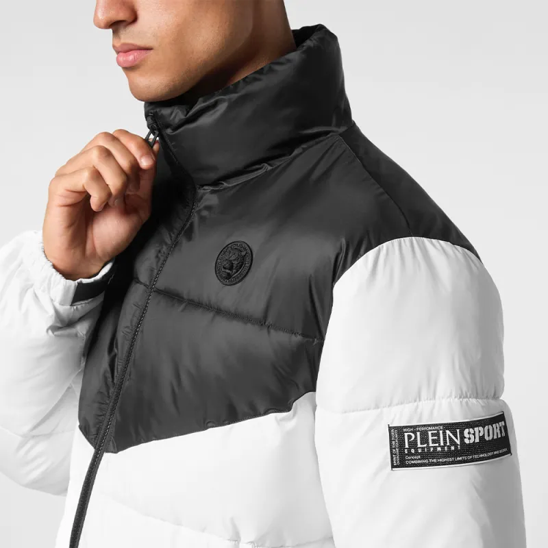 PLEIN SPORT Panelled Puffer Jacket-3