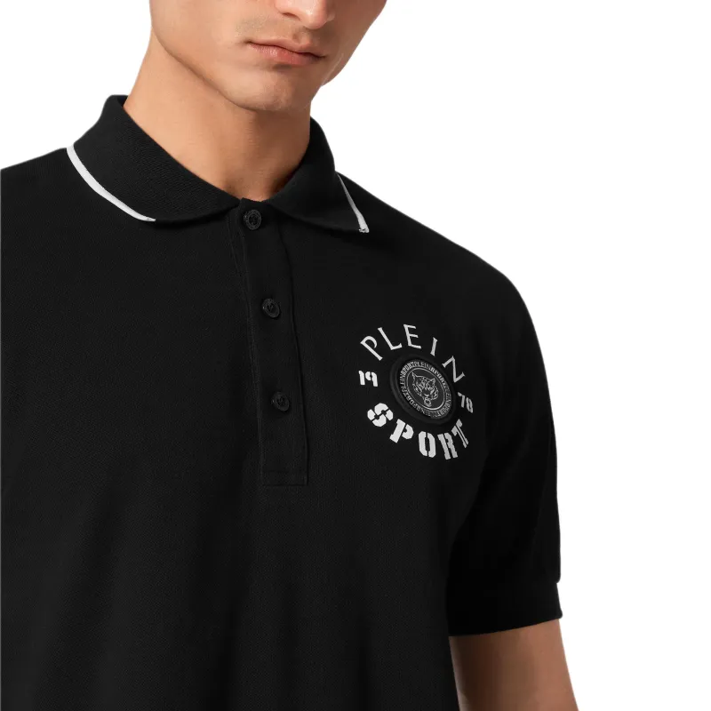 PLEIN SPORT Logo appliqué Cotton Polo Shirt-4