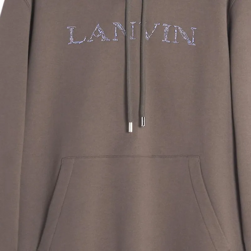 Lanvin Logo Embellished Drawstring Hoodie-6