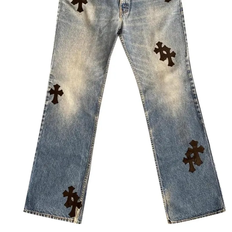 Chrome Hearts Jeans Men Blue-4