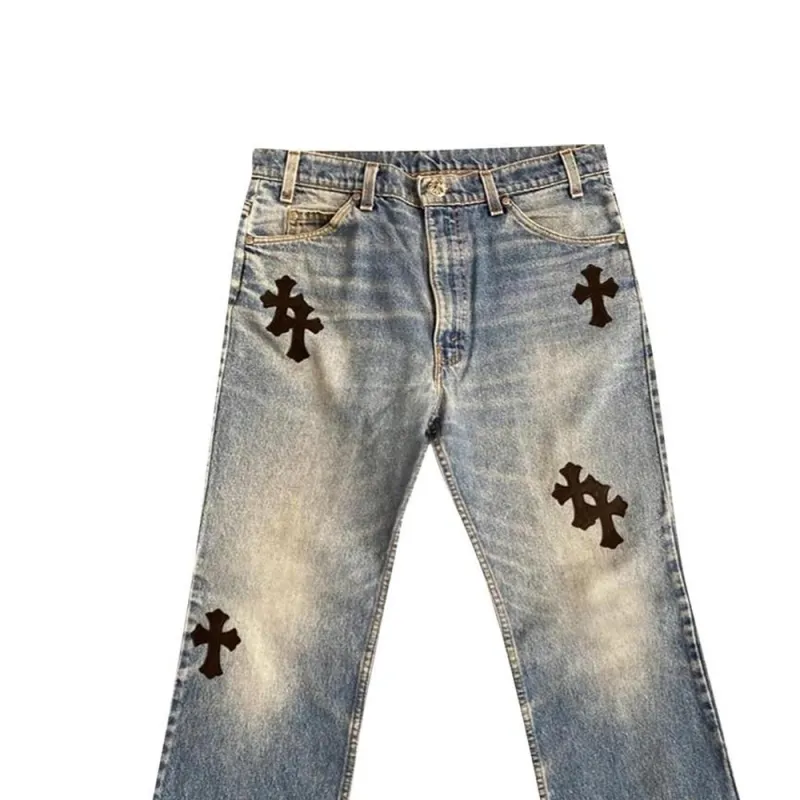 Chrome Hearts Jeans Men Blue-3