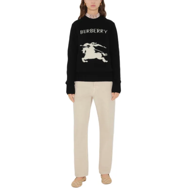 Burberry Equestrian Knight Intarsia Knit Crewneck Jumper-1