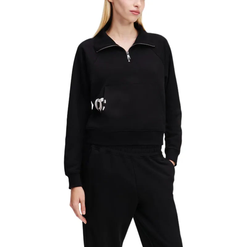 Karl Lagerfeld Ikon Peak a boo Half zip Sweatshirt-2