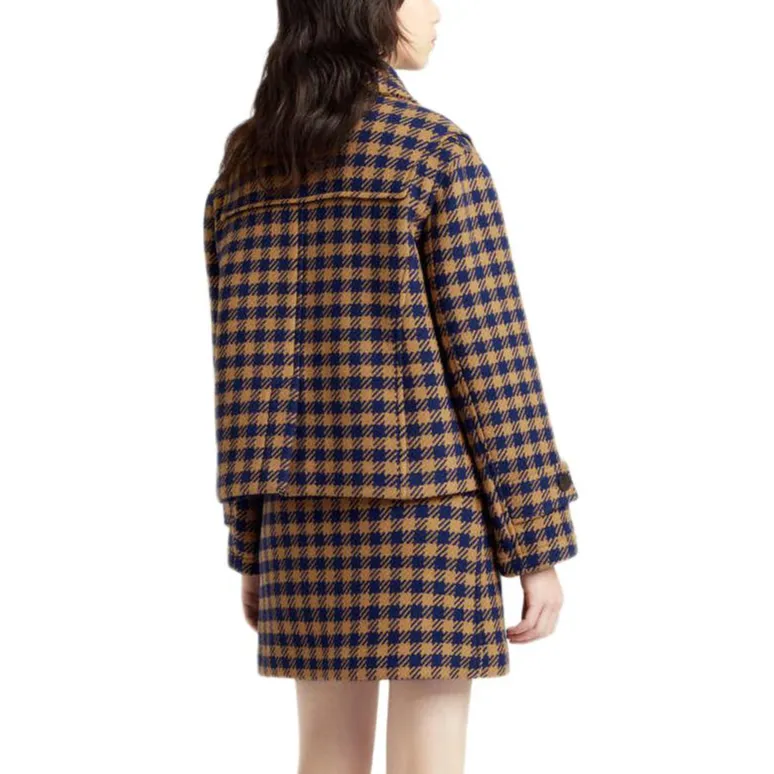 CARVEN FW22 Jackets Coats Women's Brown Yellow-1