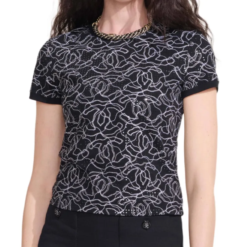 CHANEL SS25 Regular T-Shirt Women's Black White-1