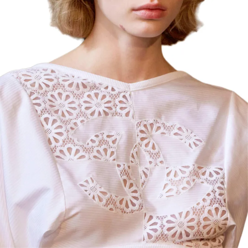 CHANEL SS25 Crop Tops Women's White-2