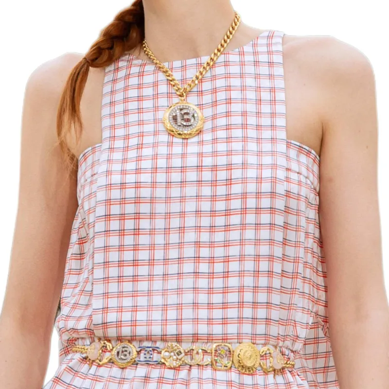 CHANEL Sleeveless Dress Women's Pink-3