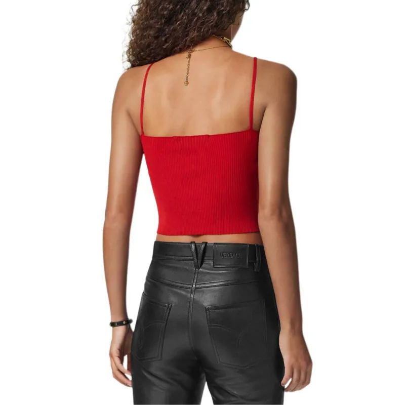VERSACE Safety Pin Crop Top-2