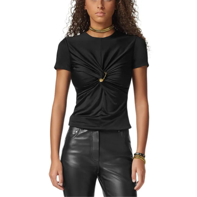 VERSACE Safety Pin Gathered Top-1