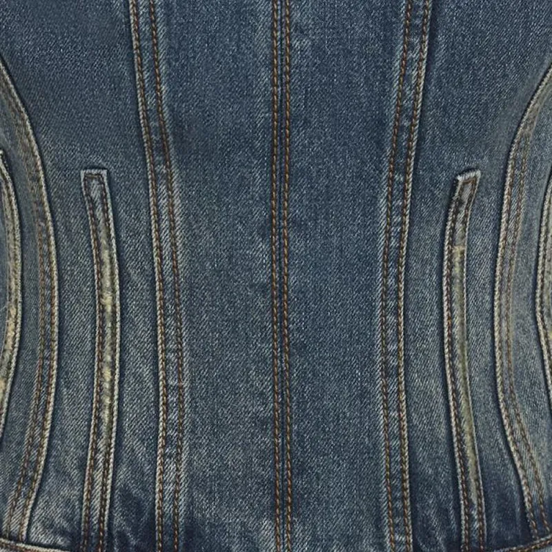 Alexander McQueen Bustier Denim Top-4