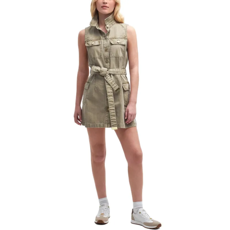 BARBOUR FW24 Sleeveless Dress Women's Khaki-1