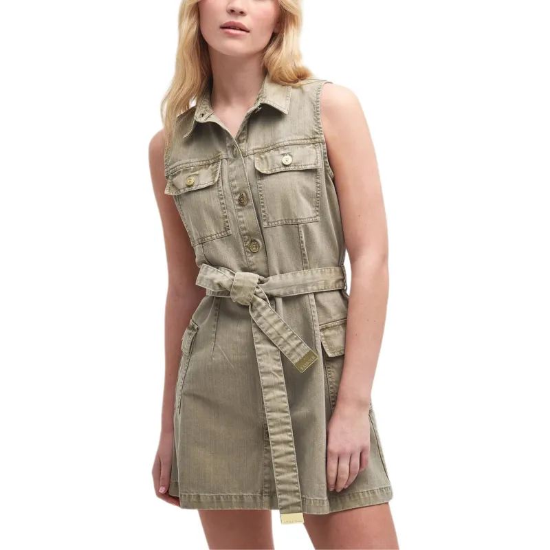 BARBOUR FW24 Sleeveless Dress Women's Khaki-4