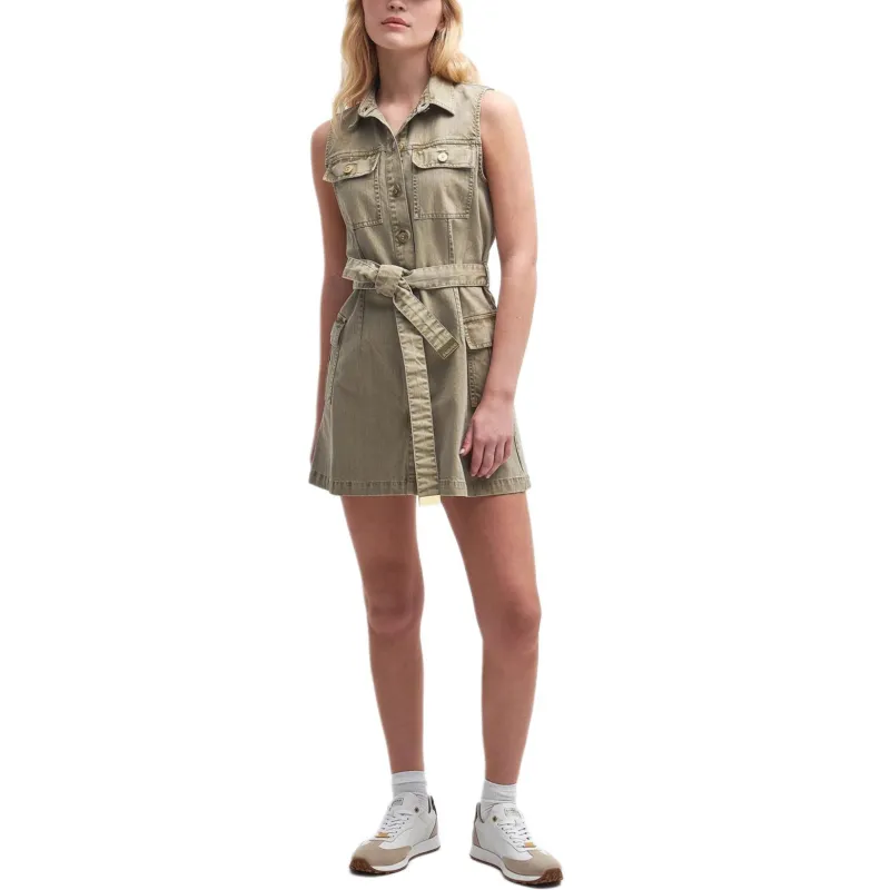 BARBOUR FW24 Sleeveless Dress Women's Khaki-3