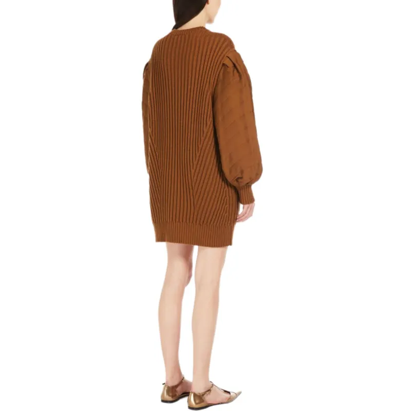MaxMara Ottuso Long-Sleeved Dresses Women's Dark Brown-3