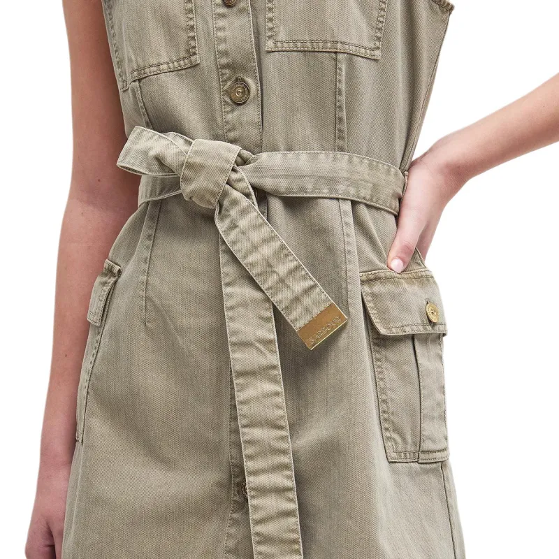 BARBOUR FW24 Sleeveless Dress Women's Khaki-6