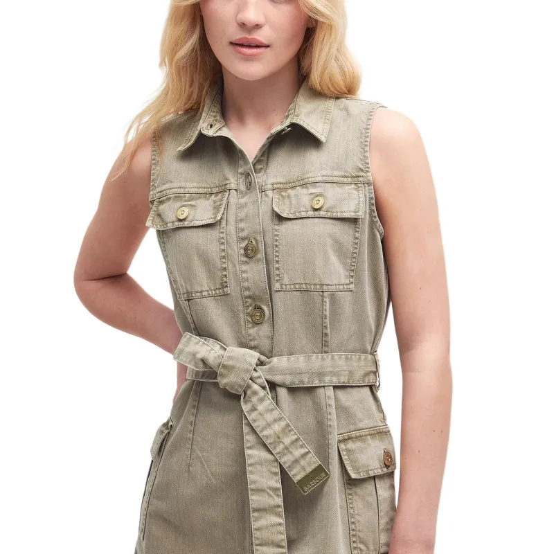BARBOUR FW24 Sleeveless Dress Women's Khaki-5