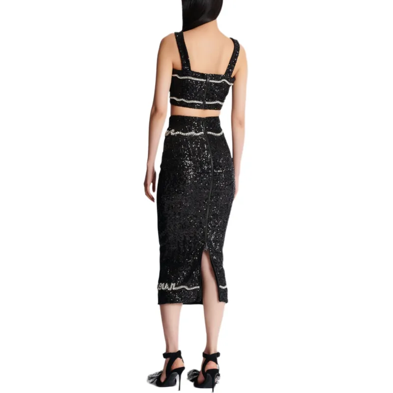 BALMAIN Sequin embellished Midi Skirt-2