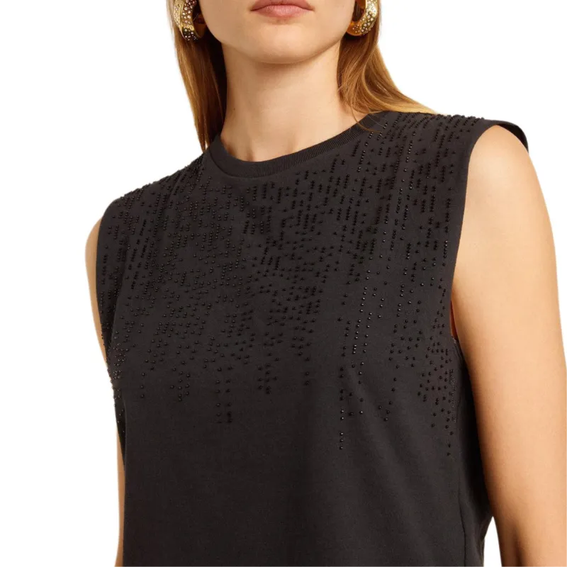 Golden Goose Bead Embellished Knitted Sleeveless Top-5