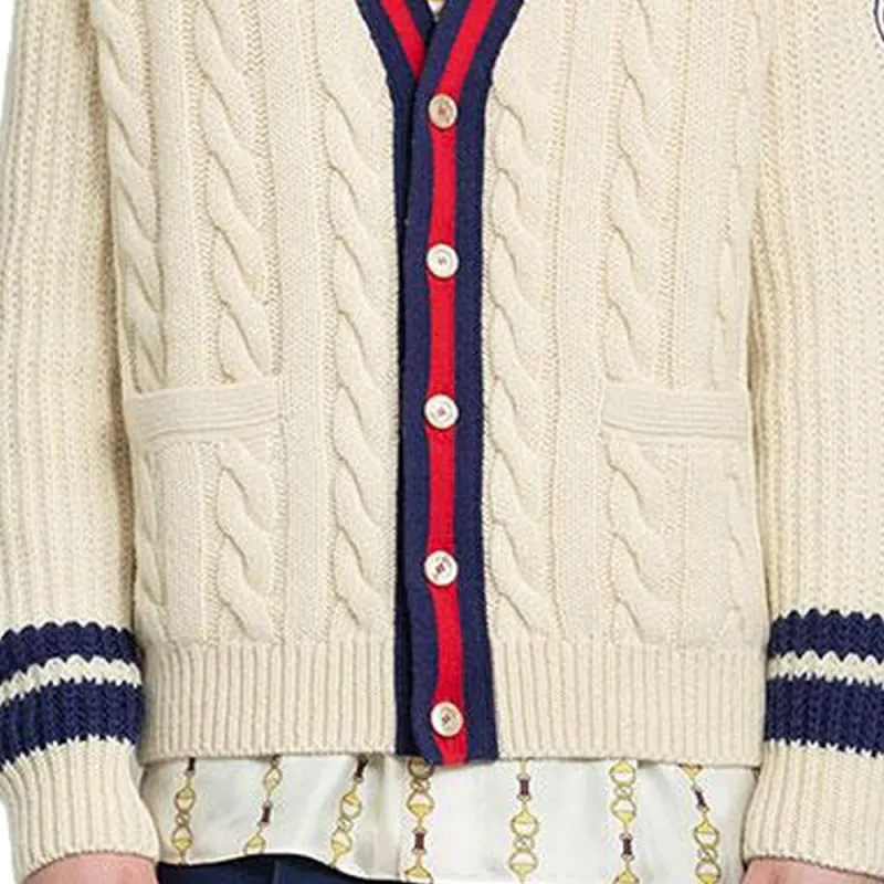 GUCCI V-Neck Cable-Knit Cardigan M - POIZON