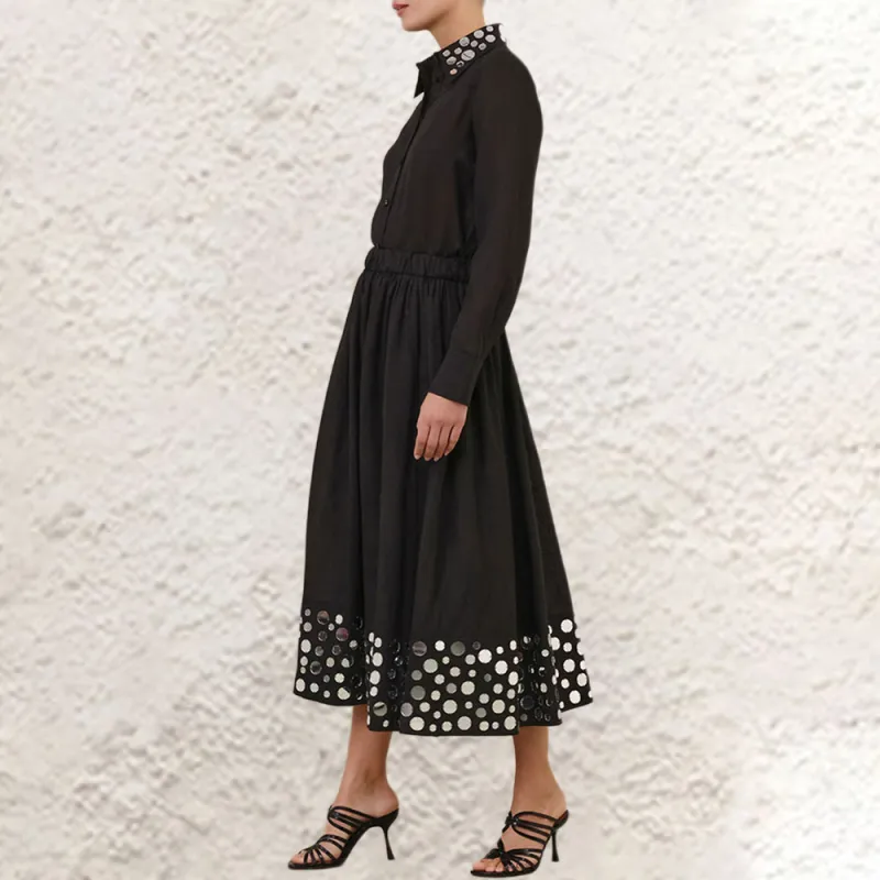 Zimmermann FW24 Casual Long Skirts Women's Black-3