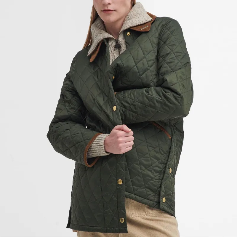 BARBOUR Puffer Jacket Women's Olive-4