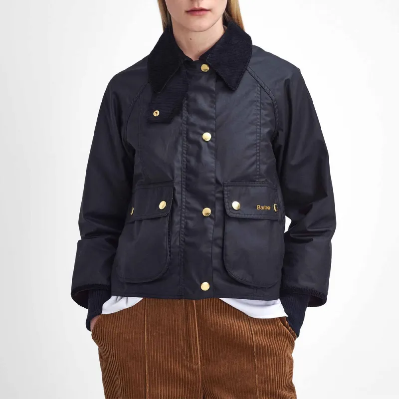 BARBOUR Logo Embroidered Cropped Jacket-1