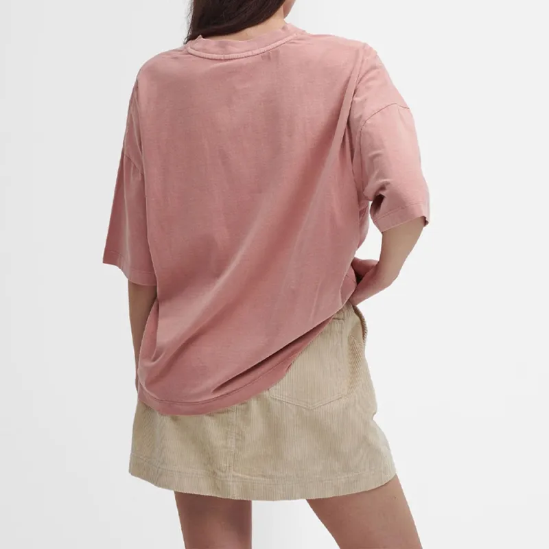 BARBOUR Drop Shoulder Sleeve T-Shirt Women's Pink-3