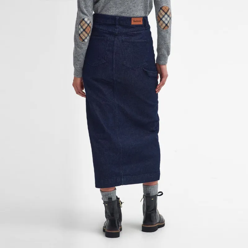 BARBOUR Denim Long Skirts Women's Dark Indigo-3