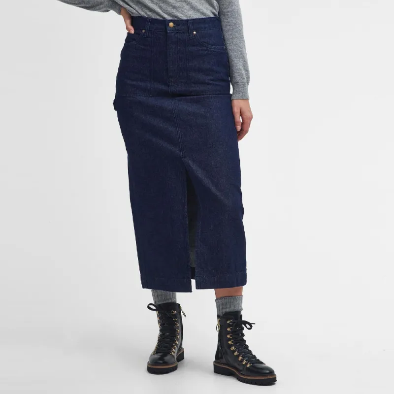 BARBOUR Denim Long Skirts Women's Dark Indigo-2