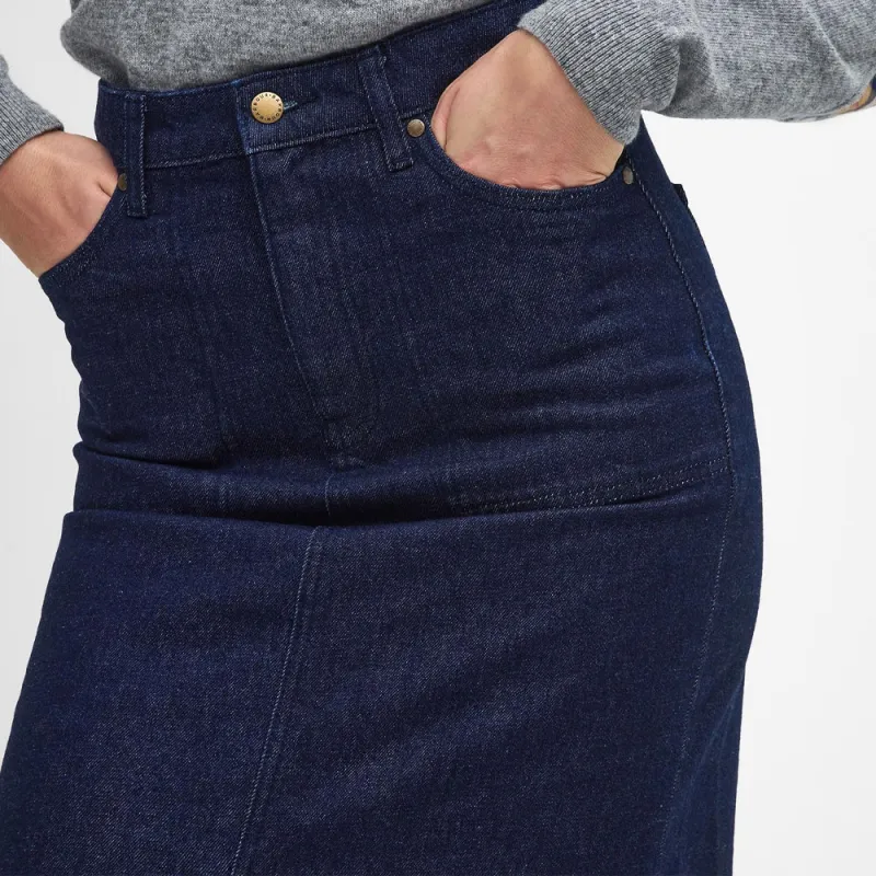 BARBOUR Denim Long Skirts Women's Dark Indigo-4