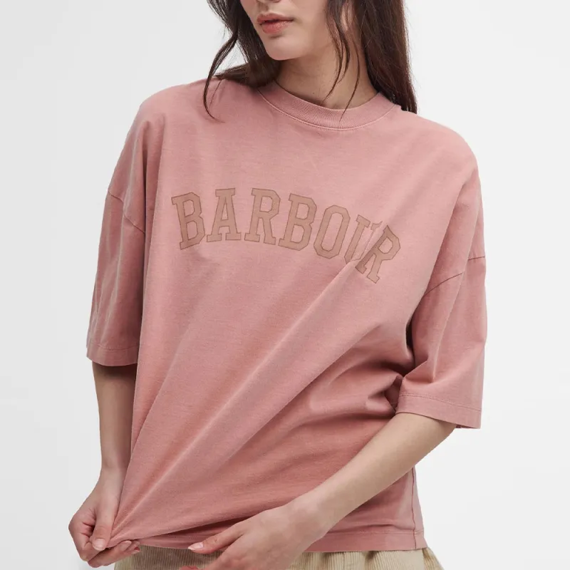 BARBOUR Drop Shoulder Sleeve T-Shirt Women's Pink-4