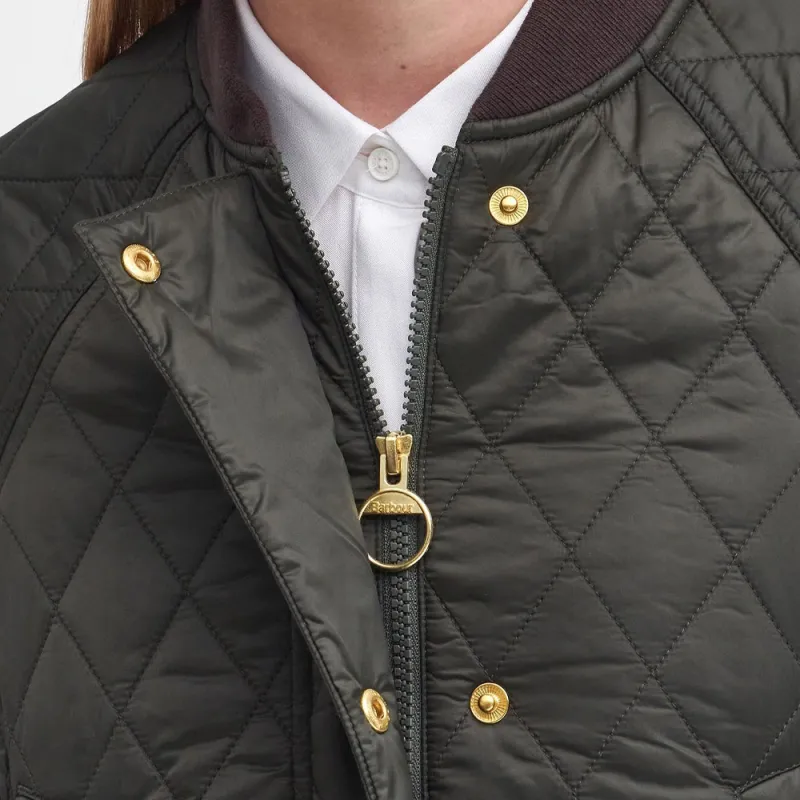 BARBOUR Puffer Jacket Women's Olive Green-5