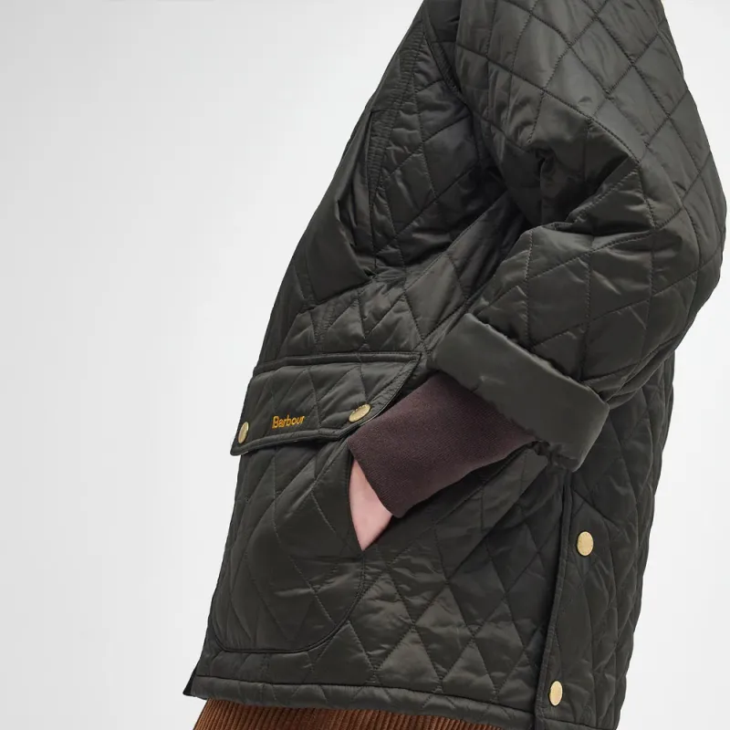 BARBOUR Puffer Jacket Women's Olive Green-6